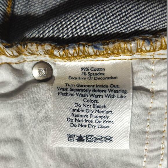 EUC Eddie Bauer Embroidered Boyfriend Relaxed Straight Leg Jeans Sz. 8x28 Indigo - Picture 8 of 12